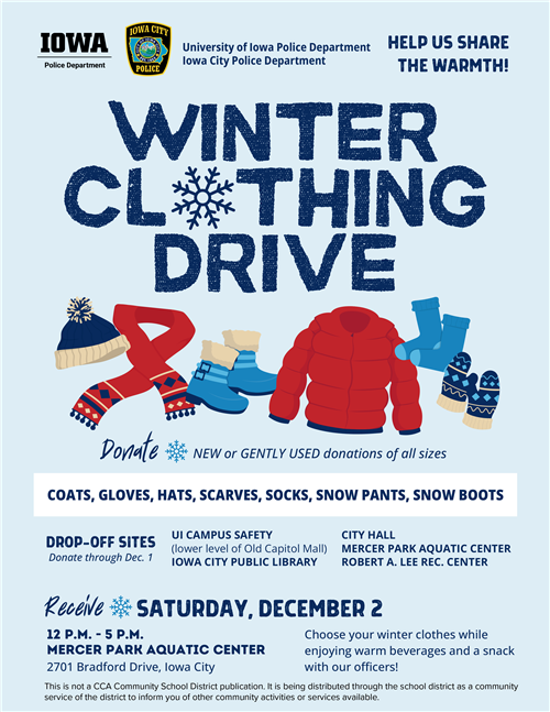 Winter clothing drive flyer